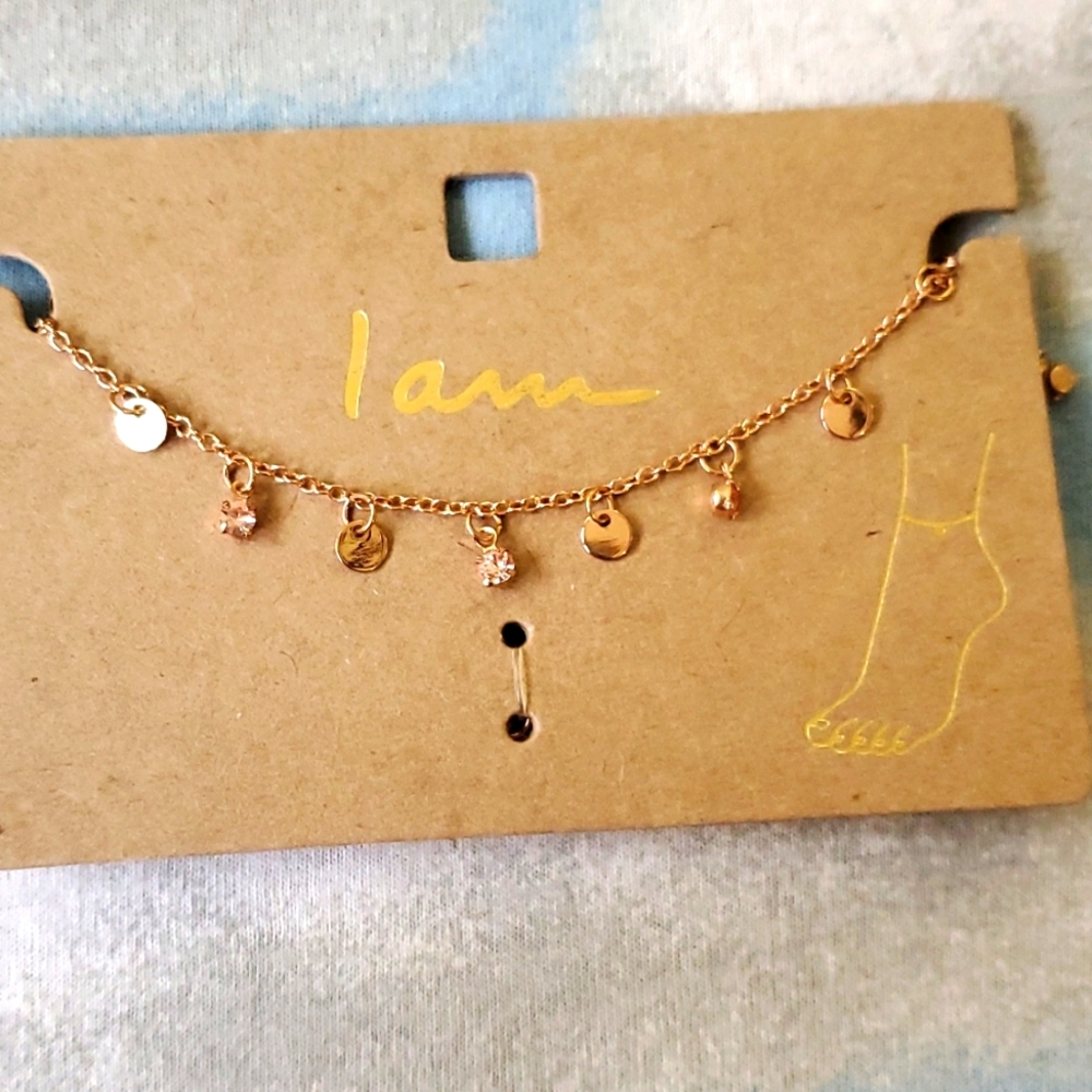 Ankle bracelet rose gold tone